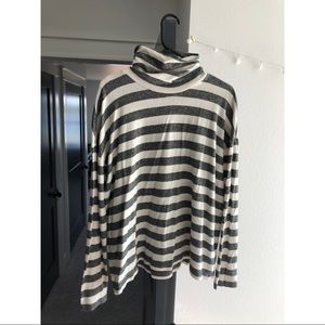 Grey and white J. Crew turtleneck